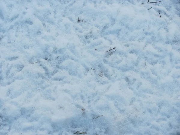 Фон Белый Снег Отпечатками Ног — стоковое фото