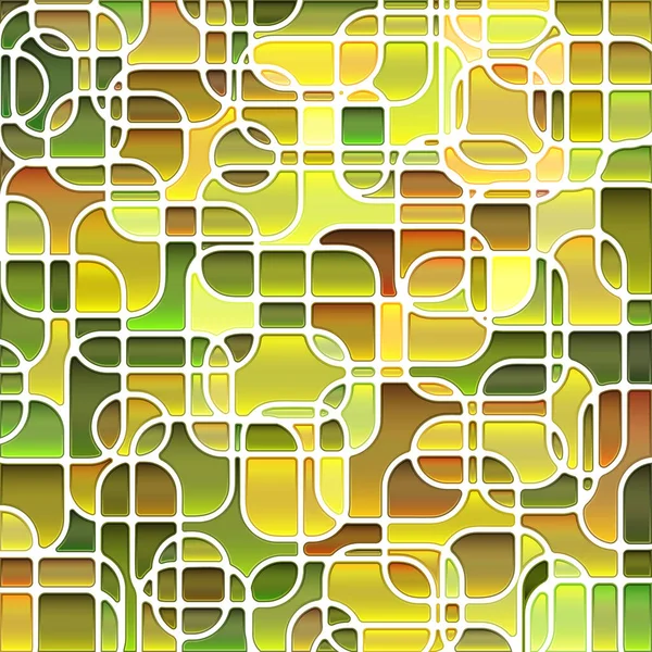 Vector Abstracto Manchado Vidrio Mosaico Fondo Verde Amarillo — Archivo Imágenes Vectoriales