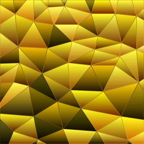Astratto Vettore Vetrate Triangolo Mosaico Sfondo Giallo Marrone — Vettoriale Stock