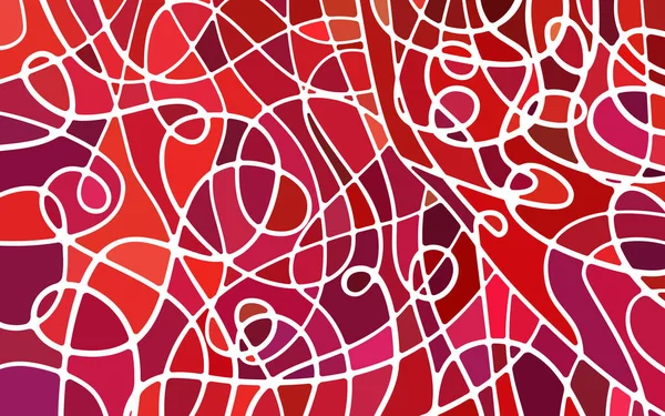 Vector Abstracto Manchado Vidrio Mosaico Fondo Rojo Brillante — Vector de stock