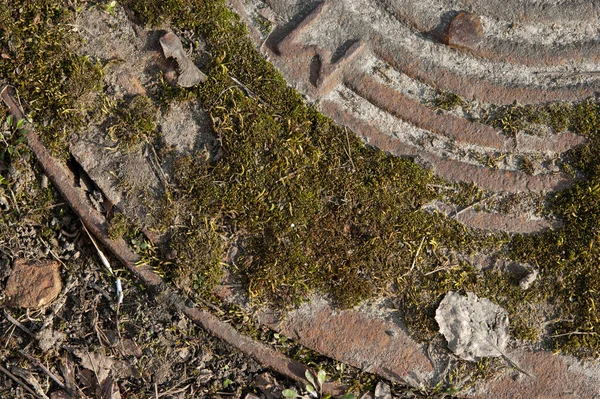 Rusty Mechem Pokrytý Poklop Kanálu — Stock fotografie