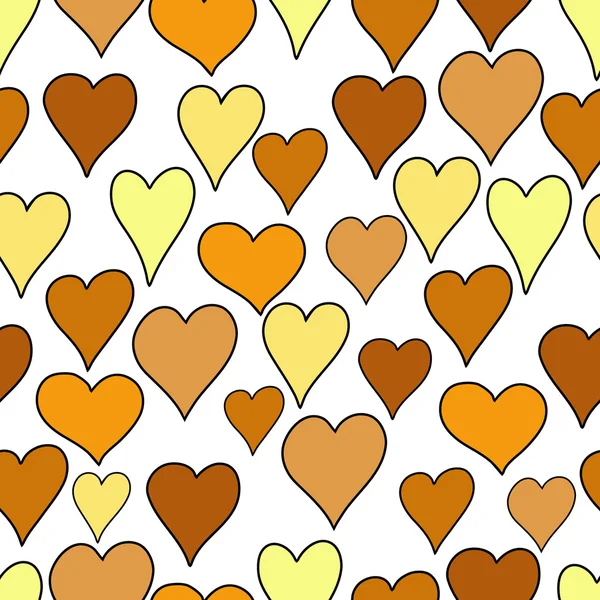 Hand drawn hearts seamless pattern — Stock Vector