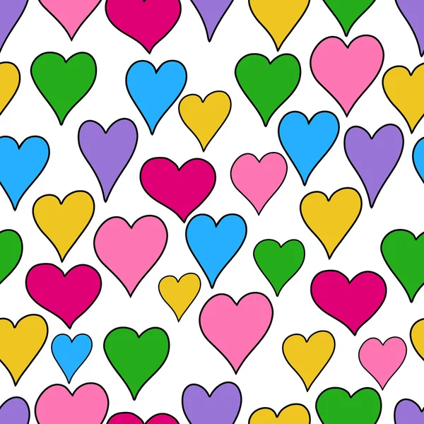 Hand drawn hearts seamless pattern — Stock Vector