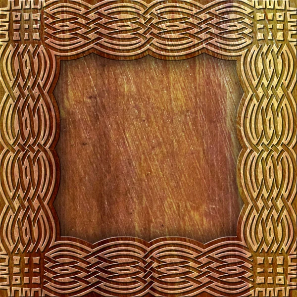 wood background with celtic pattern