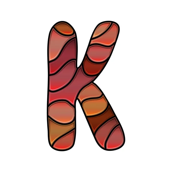 Вітражний шрифт, літера k — стоковий вектор