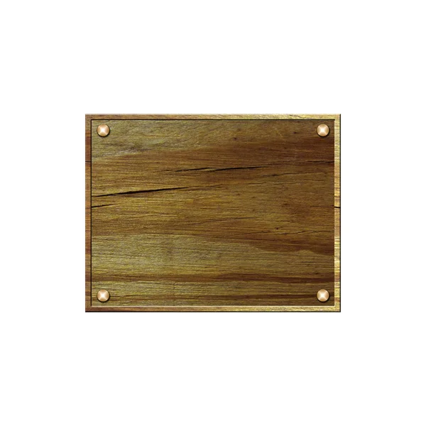 Puste drewniane znak na białym tle — Zdjęcie stockowe