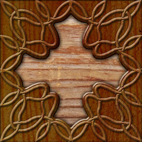 Fundo de madeira com padrão celta — Fotografia de Stock