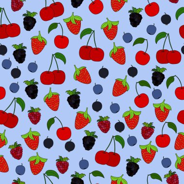soyut doodle berry seamless modeli