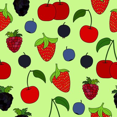 soyut doodle berry seamless modeli