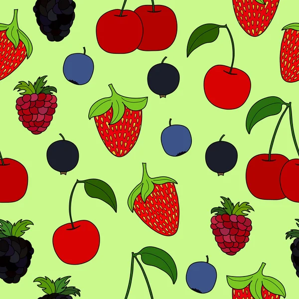 Abstracto doodle berry patrón sin costura — Vector de stock