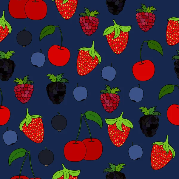 Abstracto doodle berry patrón sin costura — Vector de stock