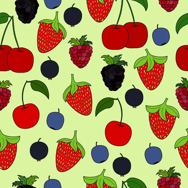 Abstracto doodle berry patrón sin costura — Vector de stock