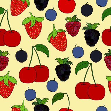 soyut doodle berry seamless modeli