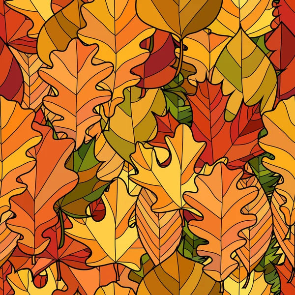 Абстрактне каракулеве осіннє листя безшовний візерунок — стоковий вектор