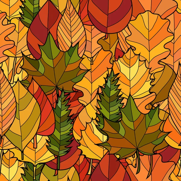 抽象的な落書き秋葉シームレス パターン — ストックベクタ