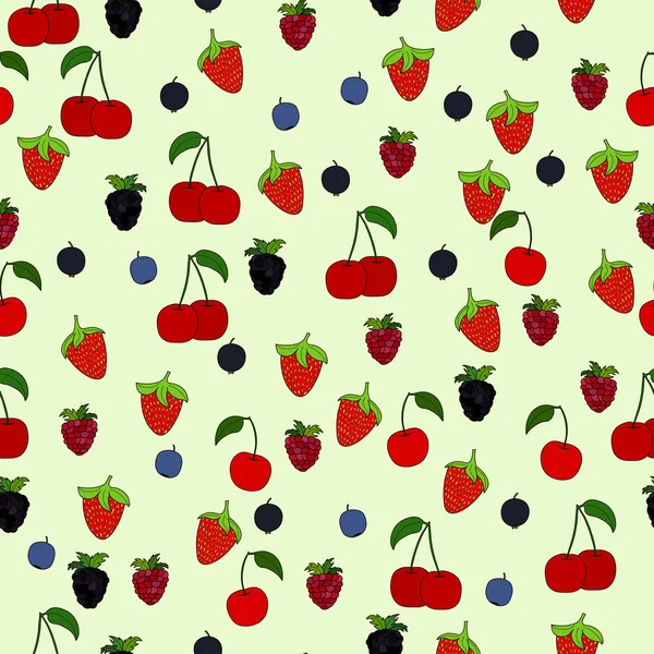 Abstrato doodle berry sem costura padrão —  Vetores de Stock