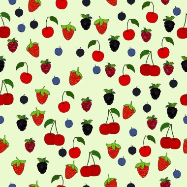 soyut doodle berry seamless modeli