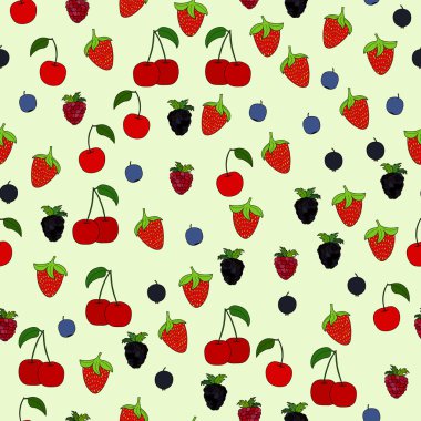 soyut doodle berry seamless modeli