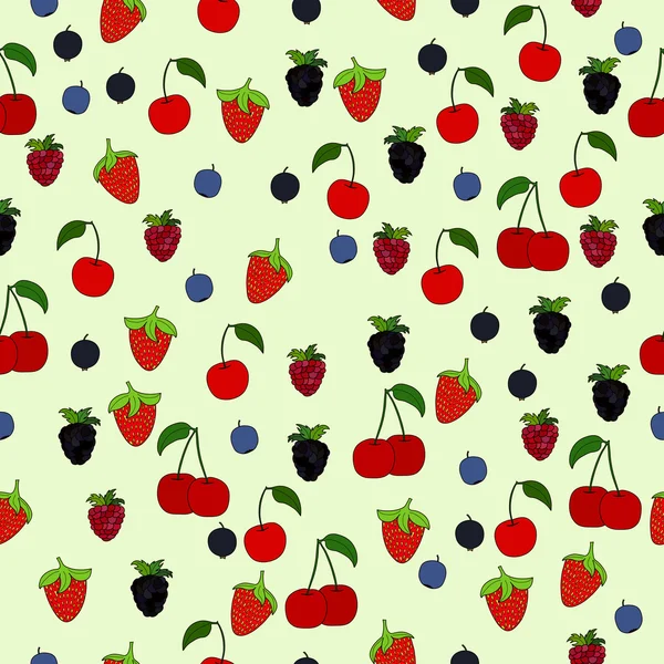 Abstracto doodle berry patrón sin costura — Archivo Imágenes Vectoriales