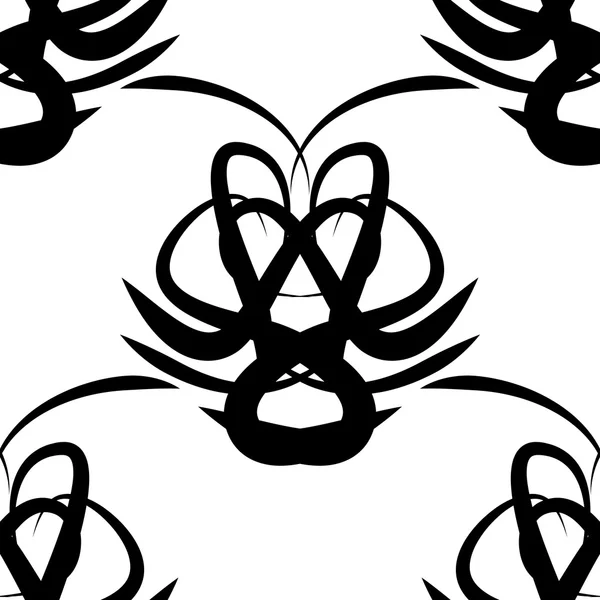 Abstrait noir et blanc vecteur damassé motif sans couture — Image vectorielle