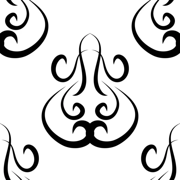 Abstracto blanco y negro vector damasco patrón sin costuras — Vector de stock