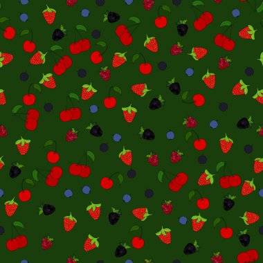 soyut vektör doodle berry seamless modeli