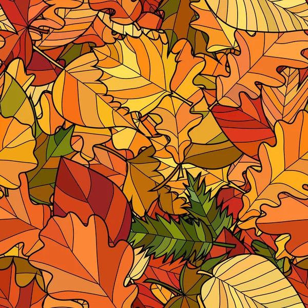 抽象的なベクトルのドアの秋はシームレスなパターンを残し — ストックベクタ
