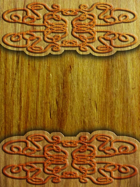 Fundo de madeira com padrão celta — Fotografia de Stock