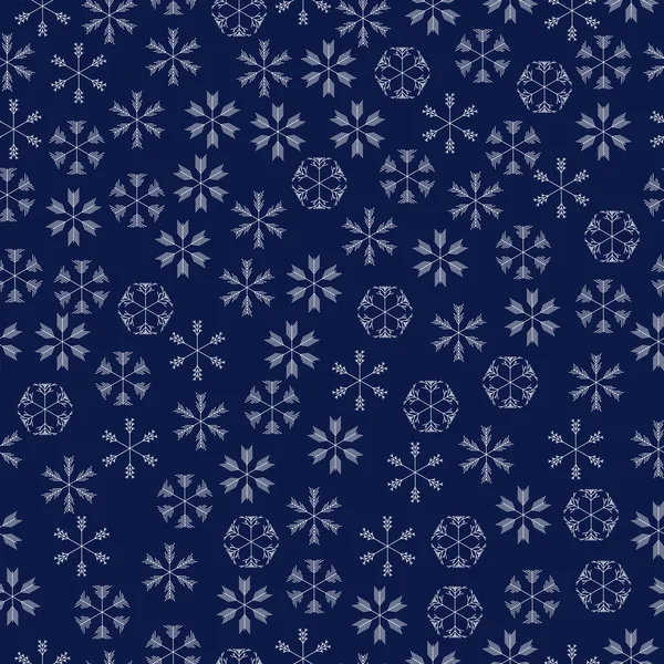 Vector snowflakes seamless pattern — Stock Vector