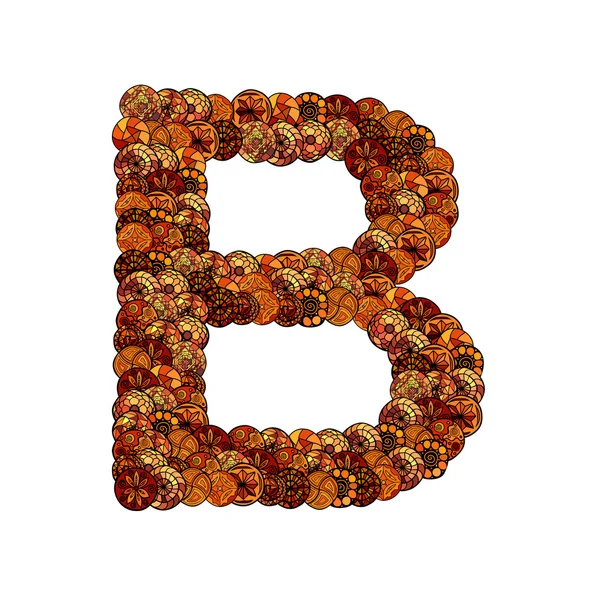 Abstract vector lettertype, gemaakt van etnische elementen - letter b — Stockvector