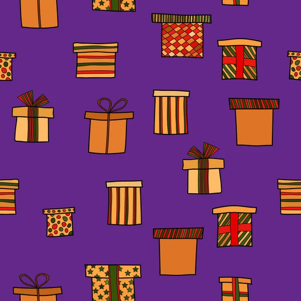Αφηρημένη διάνυσμα doodle Χριστούγεννα παρουσιάζει απρόσκοπτη μοτίβο — Διανυσματικό Αρχείο