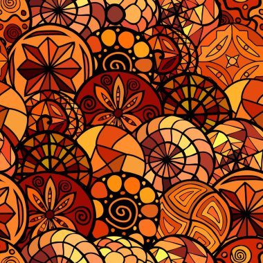 elle çizilmiş vektör etnik seamless modeli