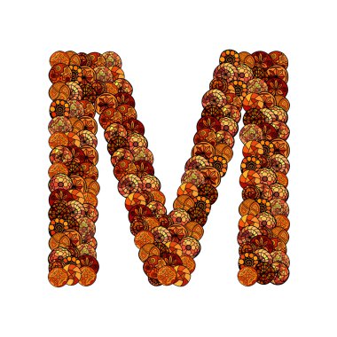 soyut vektör yazı tipi etnik unsurları - mektup m,