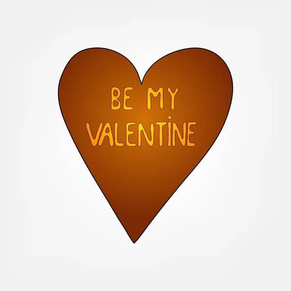 Biglietto di auguri doodle valentine - cuore colorato con testo doodle essere il mio San Valentino — Vettoriale Stock