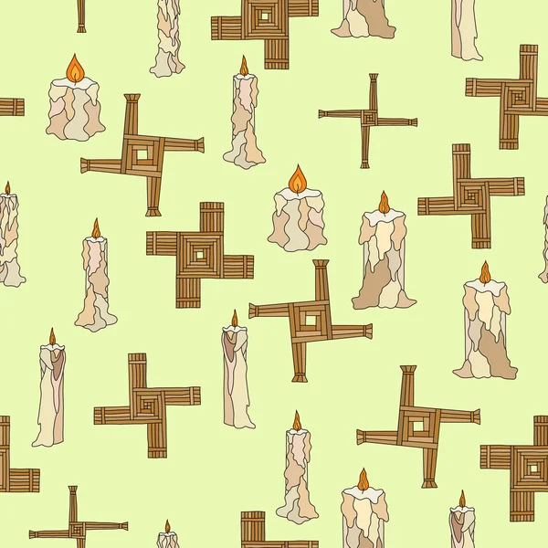 vektör Imbolc mumlar ve brigid çapraz ile sorunsuz
