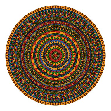 soyut vektör doodle renkli detaylı parlak mandala