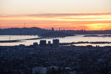 Günbatımı ve San Francisco Skyline