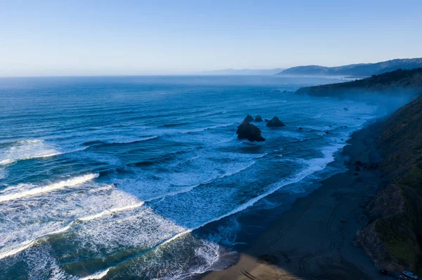 Stille Oceaan Spoelt Aan Een Strand Mendocino Noord Californië Een — Stockfoto