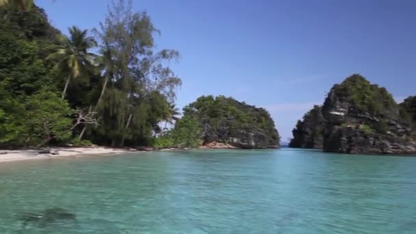 Limestone islands in southern Raja Ampat — Stock Video