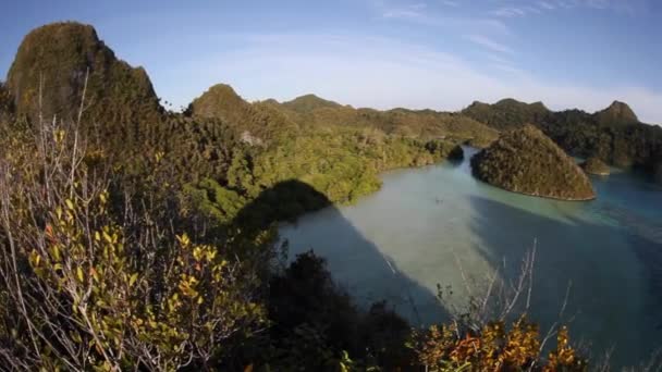 Limestone Islands and Lagoon — Stock Video