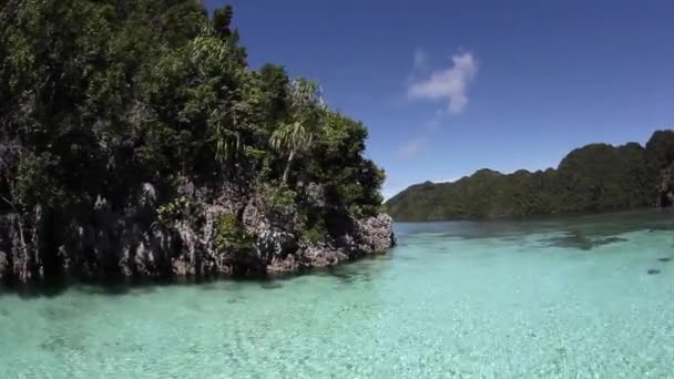 Τροπική λιμνοθάλασσα Ειρηνικού στην Raja Ampat — Αρχείο Βίντεο