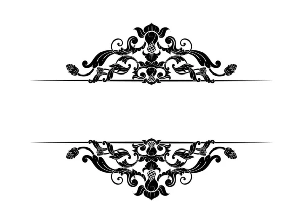 Decorativo Dibujado Mano Clásico Ornamento Vintage Set Retro Divisores Texto — Vector de stock