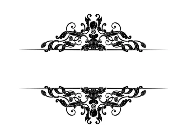 装飾的な手は古典的なヴィンテージの装飾を描いた レトロな手描きのテキスト分割勝利古いフレームを設定します テキストラインヴィンテージ境界線スクリブル境界線要素の分割ドードルベクトルイラスト — ストックベクタ