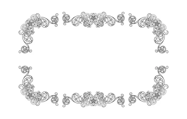 Décoratif Main Classique Décoratif Vintage Ornement Séparateur Texte Set Rétro — Image vectorielle