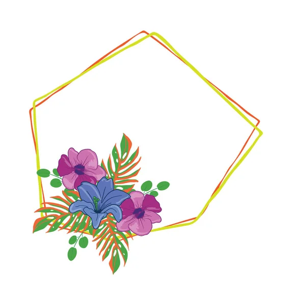 Güzel Vektör Çiçek Yaprakları Grafikleri Zarif Çiçeklerle Renkli Resimlerle Ayarlayın — Stok Vektör