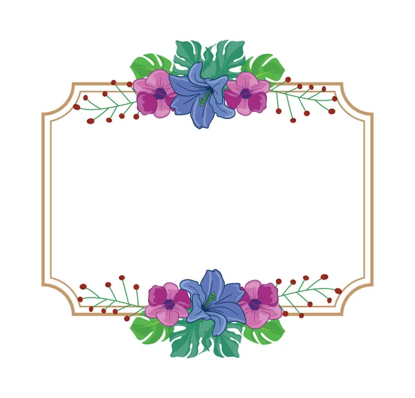 美しいベクトルの花の葉の配置カラフルなイラストでエレガントな花や葉とグラフィックを設定します 結婚式や招待状のテンプレートに使用できます — ストックベクタ