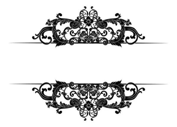 Decoratieve Hand Getekend Klassieke Vintage Ornament Text Separator Stel Retro — Stockvector