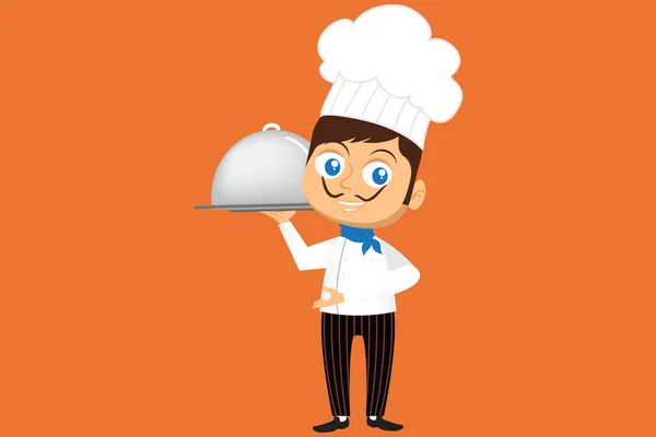 Young Chef in Cartoon Style — Stock Vector