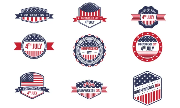 4th Of July Retro Badges — Stock Vector