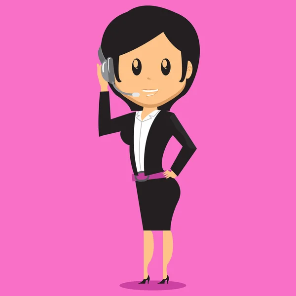 Office vrouw Telemarketing — Stockvector